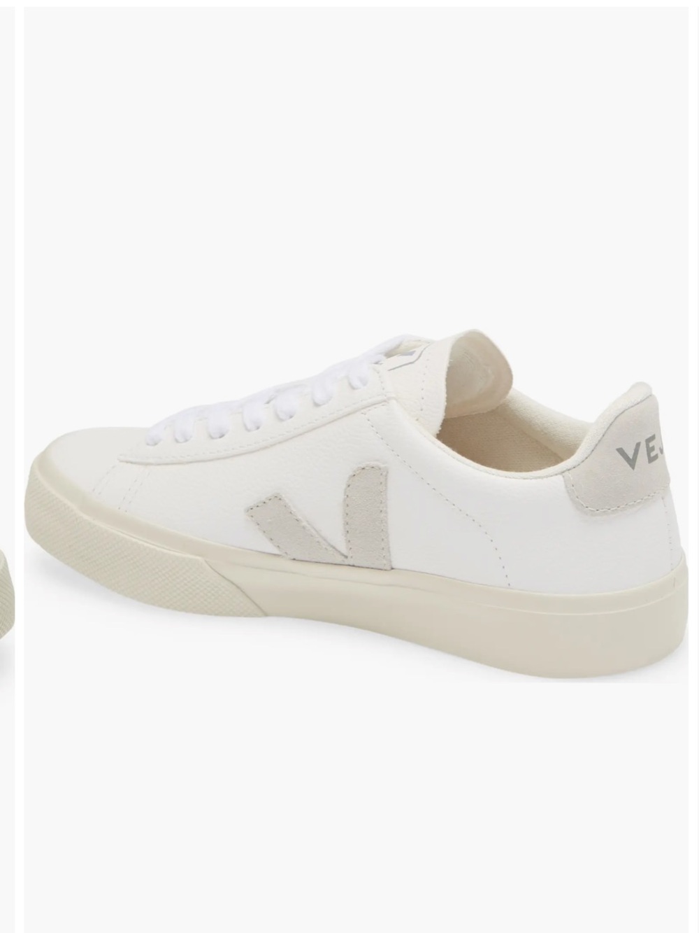 Veja White and Light Gray Low-Top Sneakers